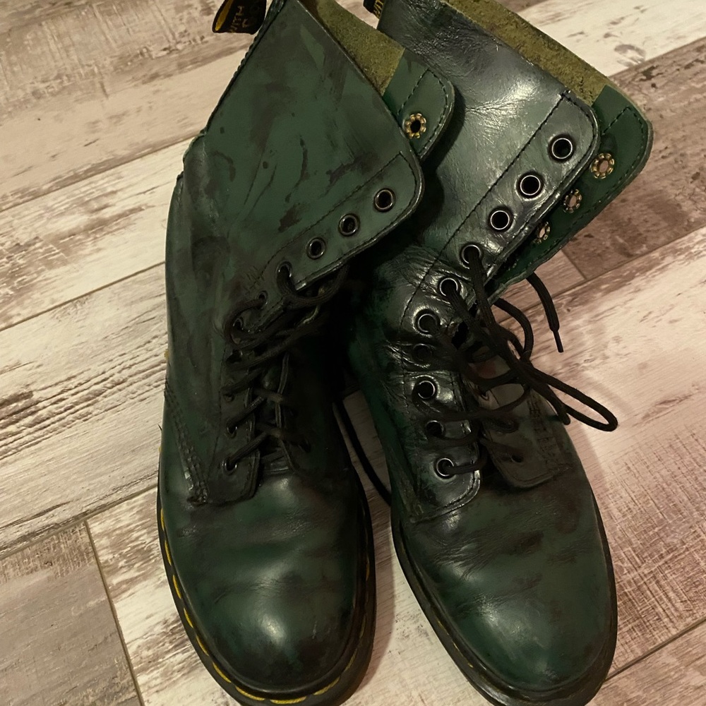 Green doc martens. Size 8.5.